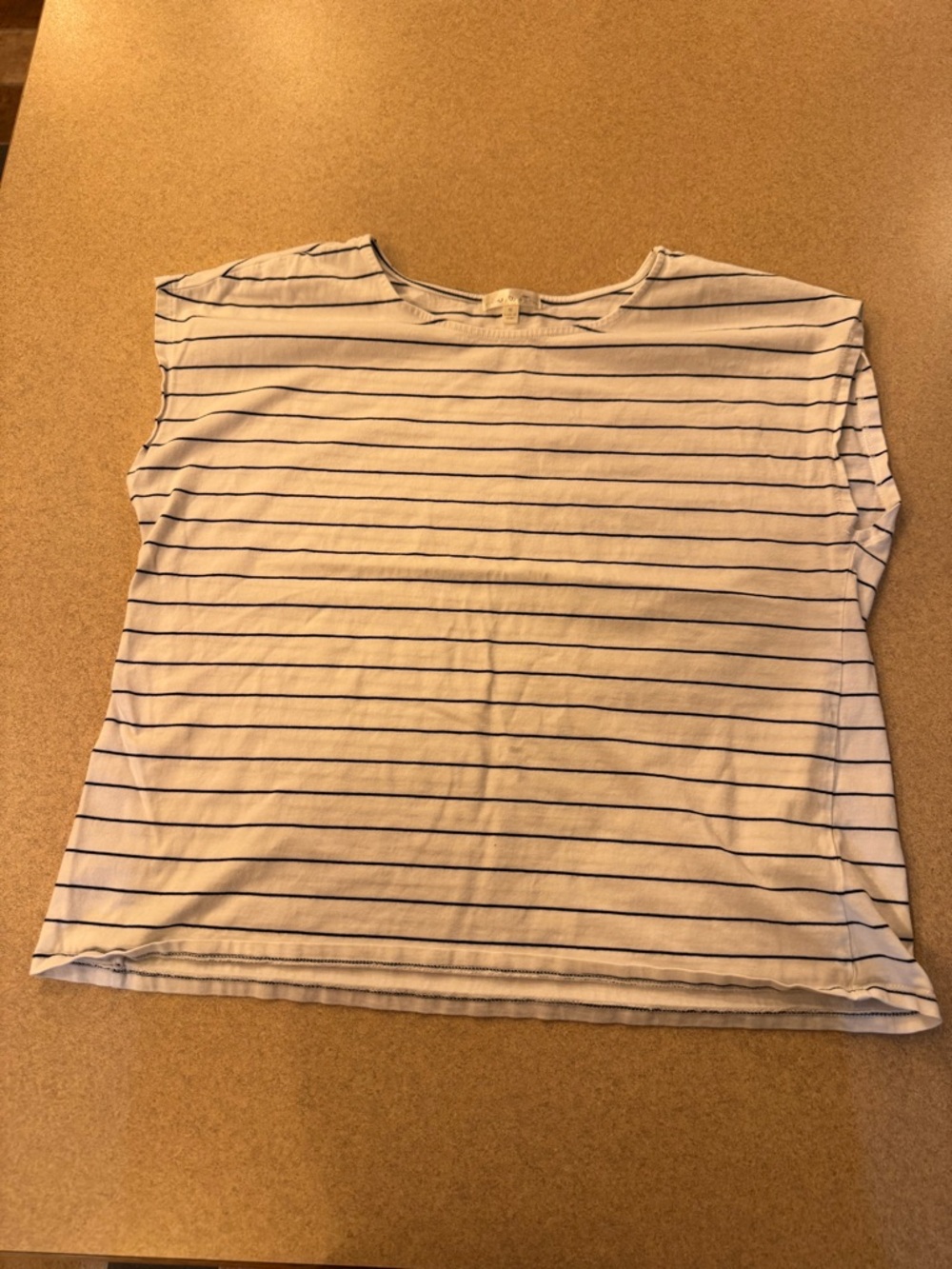 nine britton White Tee with Black Stripes